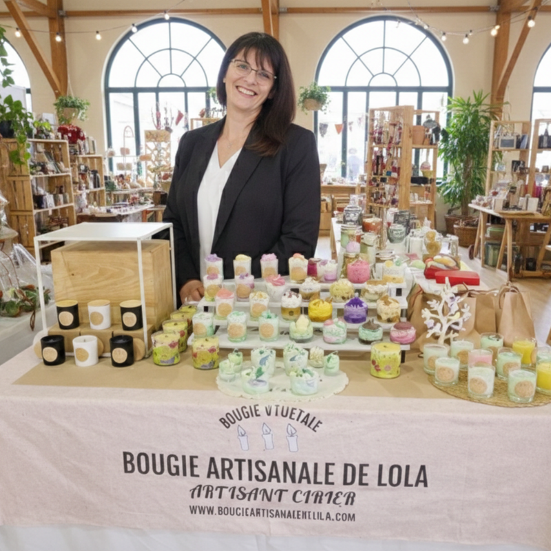 Bougie artisanale dans une ambiance chaleureuse